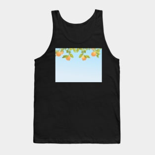 Orange With Leaves Up Blue Sky Tank Top